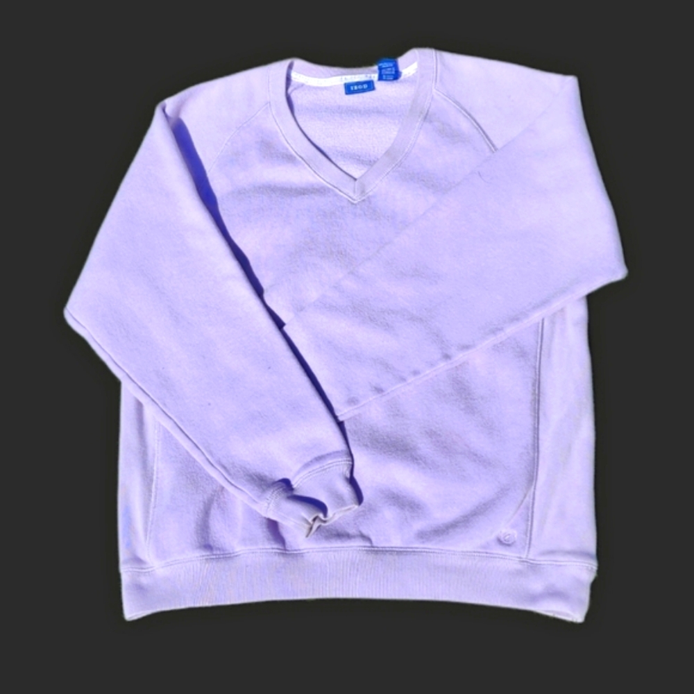 Izod Lavender V Neck Sweatshirt Size S